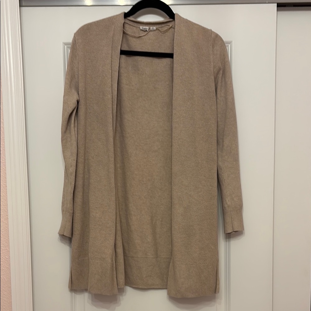 Women's Beige Open Front Cardigan